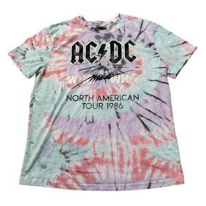 AC/DC North American Tour 1986 Short Sleeve Shirt Size Medium